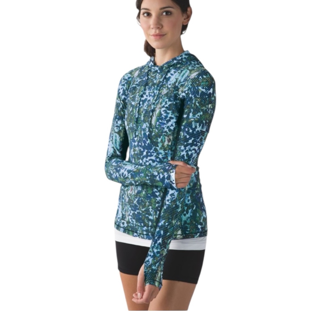 LULULEMON Runbeam Hoodie Floral Sport in Multicolors Size 2 or 4 — Older Style - Picture 2 of 13